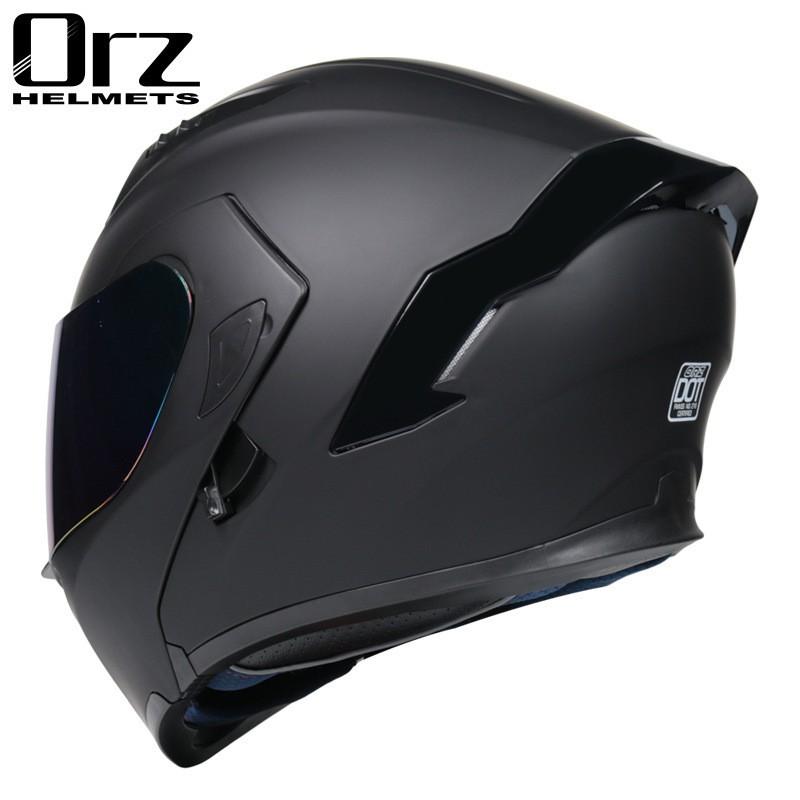 Full Face Motorcycle Helmet With Visor Flip-Up Men Women Adult ABS Safety Winter Riding Gear Gray Black