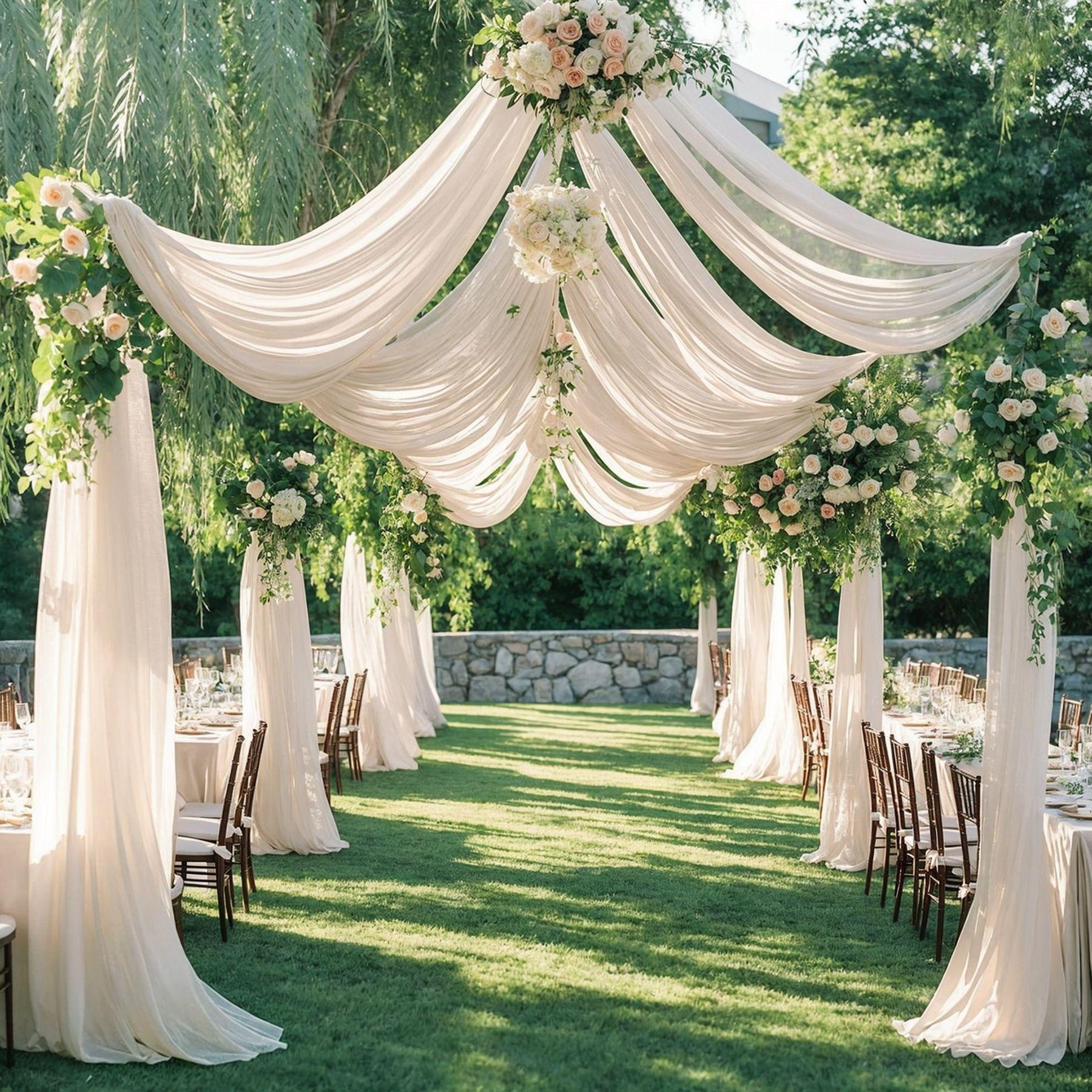 

Wedding Arch Draping Fabric, Sheer Tulle Arbor Canopy Drapery for Wedding Ceremony Reception Party Ceiling Backdrop Decoration 160x100cm светло-коричневого