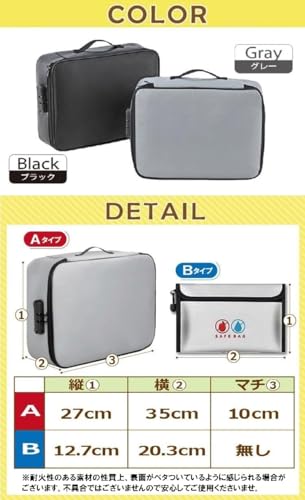 KAIRYAL Fireproof Bag, Fireproof Case, Fireproof Safe, Combination and Zipper Operated, Explosion-Proof, Waterproof, Disaster Preparedness, Fireproof