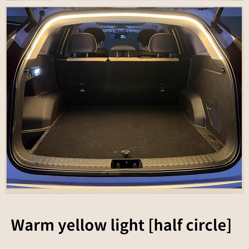 Car trunk lights, automatic induction lights, LED lights with tailgate lights, car reading lights, and interior lights 2M Warm Yellow