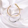 Women Fashion Able Minimalist and Colorfast Bracelet Golden Magnetic Thread Horseshoe Bracelet Titanium Steel Bracelet