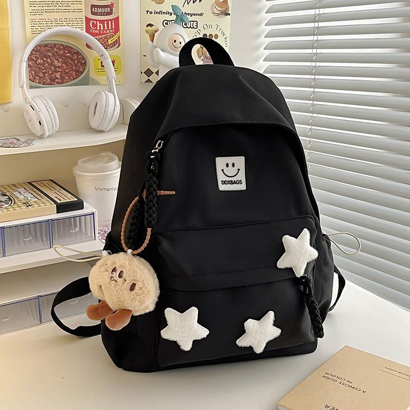 

Женский школьный рюкзак Милый рюкзак для путешествий для студенток колледжа Простой и универсальный рюкзак для старшеклассниц 30*13*40cm чёрный