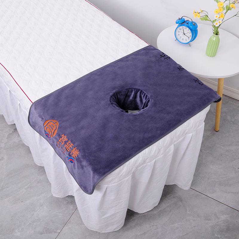 Beauty Salon Face-down Towel: Absorbent, Thick, Soft Bed Sheet with Face Hole.