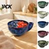 Self Spinning Fruit Washing Bowl Ceramic Berry Swirl Bowl, Auto Vegetable Wash Colander with Drain Holes, Kitchen Produce Cleaner for Strawberries