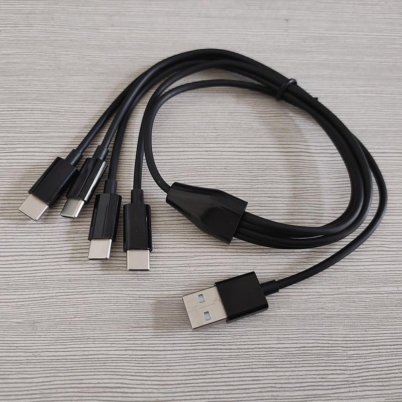 USB C Multi Charging Cable 4-in-1 Charging Cord with Type C Connectors Universal Charger Adapter for Tablet Phone