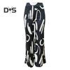 Damenhose Übergroße Weite Beinhose Elastische Hohe Taille Freizeithose Retro Print Loose Fit Lange Hose Streetwear