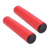 1 Pair   Handlebar Grips Anti Skid Shock Proof Silicone Bike Grip With End Plugs Red