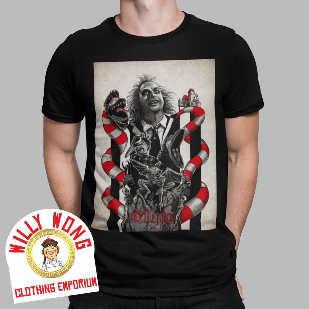 BEETLE JUICE T-SHIRT RETRO MOVIE 80S CLASSIC BURTON HALLOWEEN VINTAGE JAPAN UK Unisex T-Shirt S
