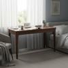 Scrivania in legno massello con cassetti, scrivania regolabile in altezza con bordi arrotondati, ideale per piccoli studi e camere da letto, in stile mid-century modern, noce