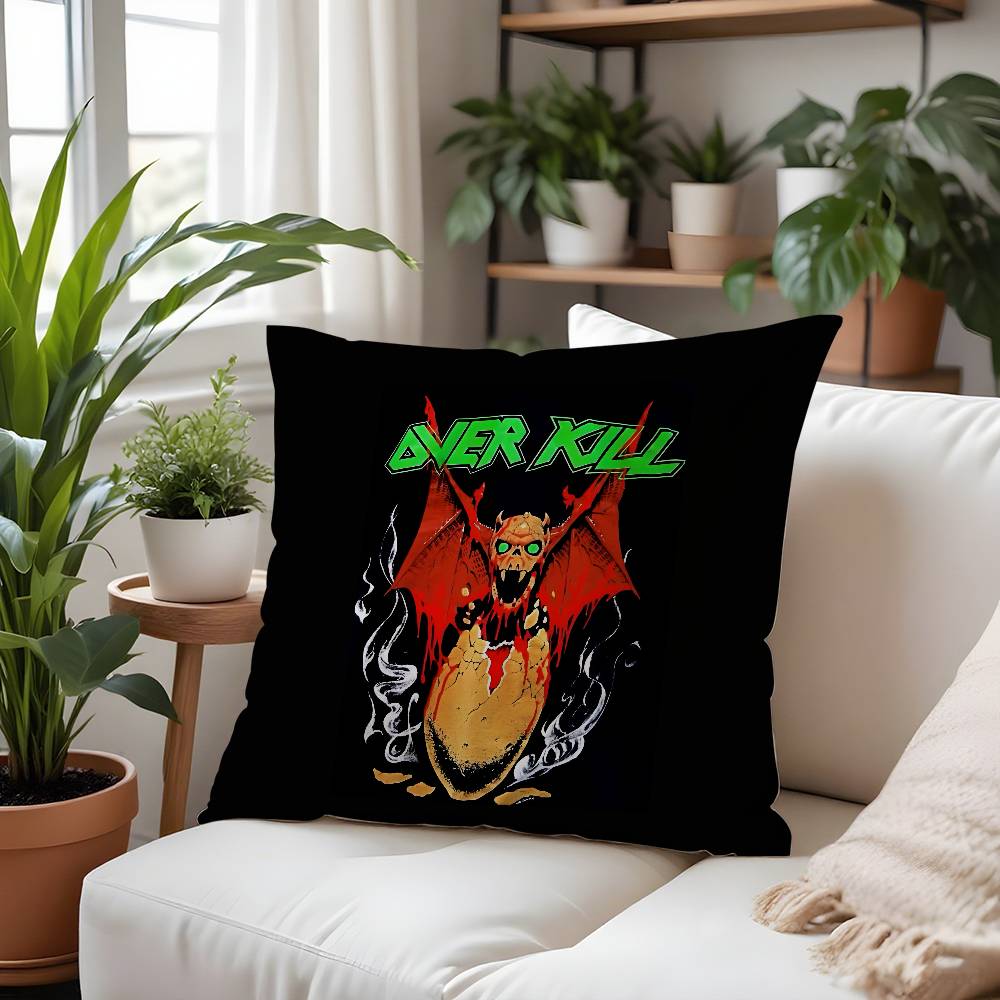 O-Overkills Rock Band Pillow Case Plush Fabric Soft Pillowcase Double Sided Print Cushion Cover Household Gifts