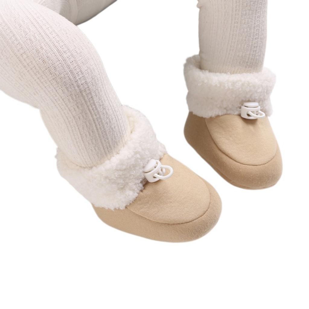 Baby Winter Walking Shoes for 0-12 Months Boys Girls, Lined Walkers with Color Block Design