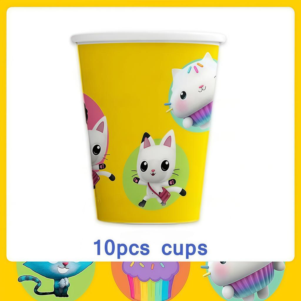 Gabby Dollhouse Birthday Decoration Gabby Disposable Dishes For Parties Girls Boys Favors Baby Shower Supplies Child Party Decor