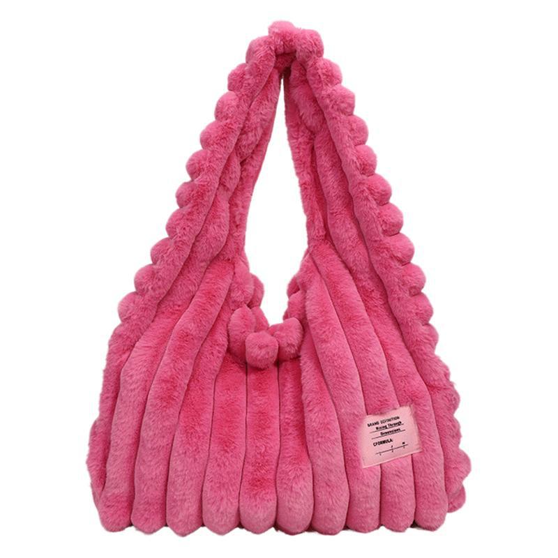 Fluffy Large-capacity Plush Shoulder Bag, New Commuting Simple Casual Handbag, Fluffy Vest Bag.