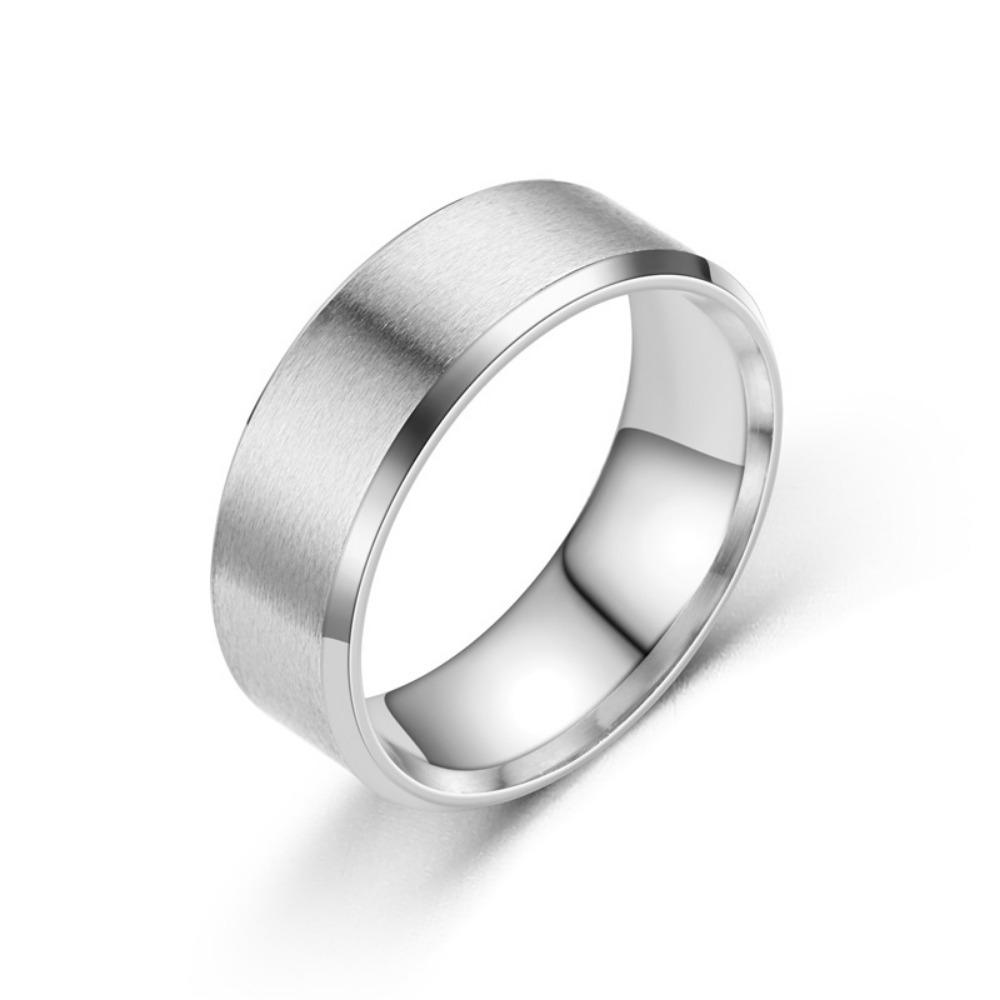 

8Mm Men S Matte Black Ring - Ideal For Parties, Birthdays & Special Occasion Gifts 6 срібний