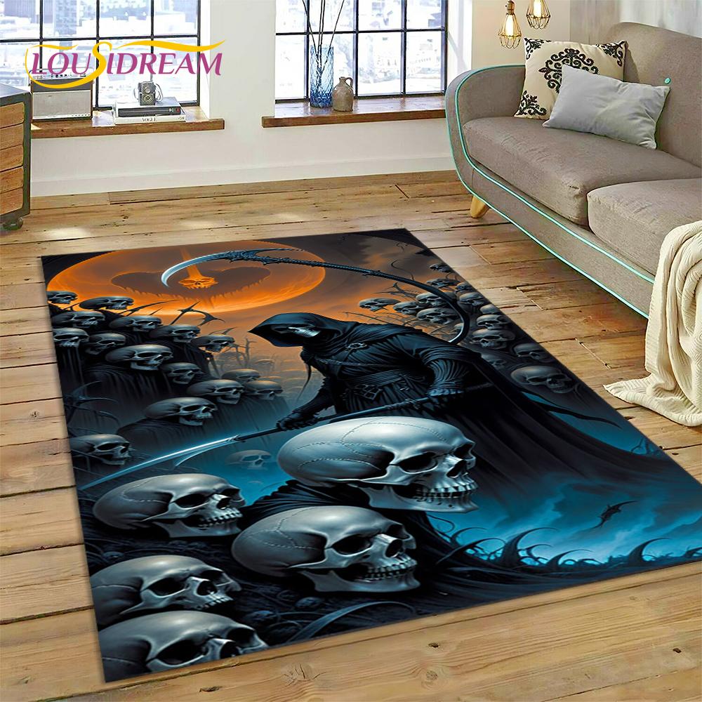 New Gothic Horror Character Skull Ghost Spirit Carpet Rug for Bedroom Living Room Home Sofa Decoration,kids Decor Floor Mat