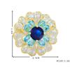 Blucome Luxury Fashion Flower Brooch Rhinestone Copper Pins for Women Weddings Party Office Corsage Lapel Pins Nwe Year Gifts