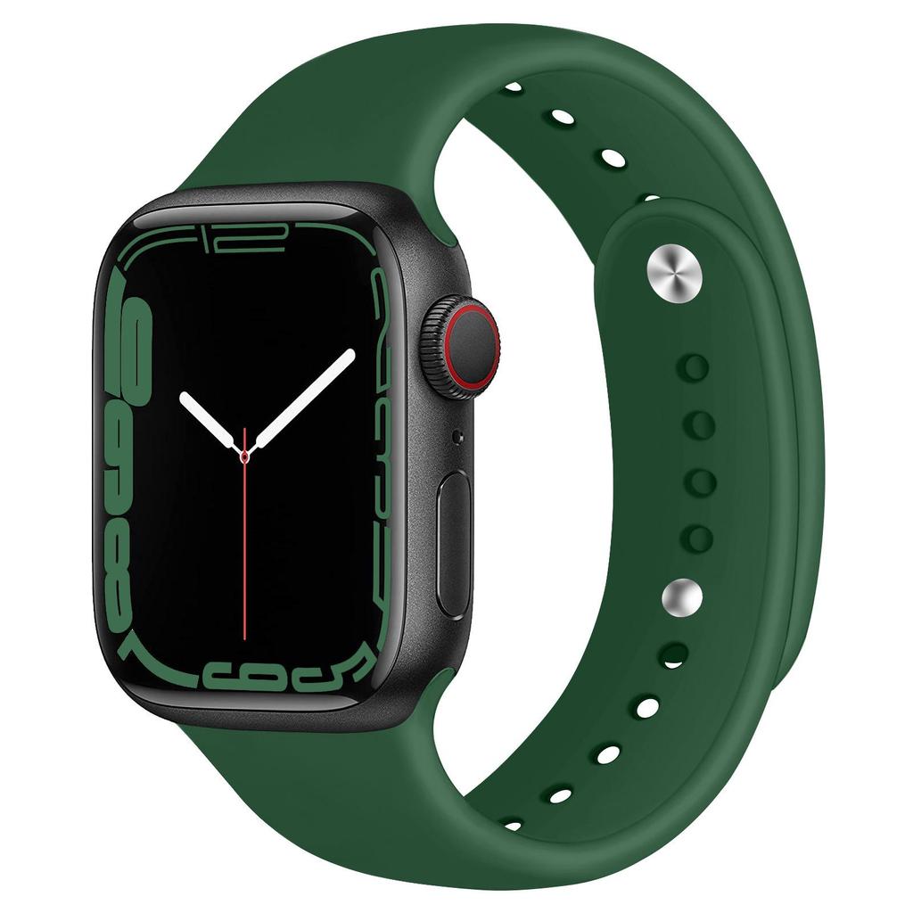 Compatible Silicone Watch Strap for Apple Watch S11 - All Series, Universal Double-Section Snap Button.