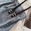 Genuine Leather Thin Belt for Women with Jeans New Summer Korean Style High-end High-in-simple Belt for Women