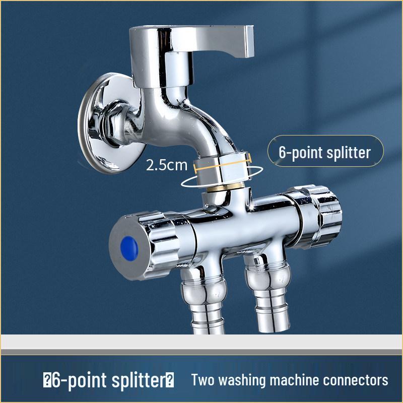 Dual Outlet Faucet Splitter - Two-Way Connector for Washing Machine Inlet Hose