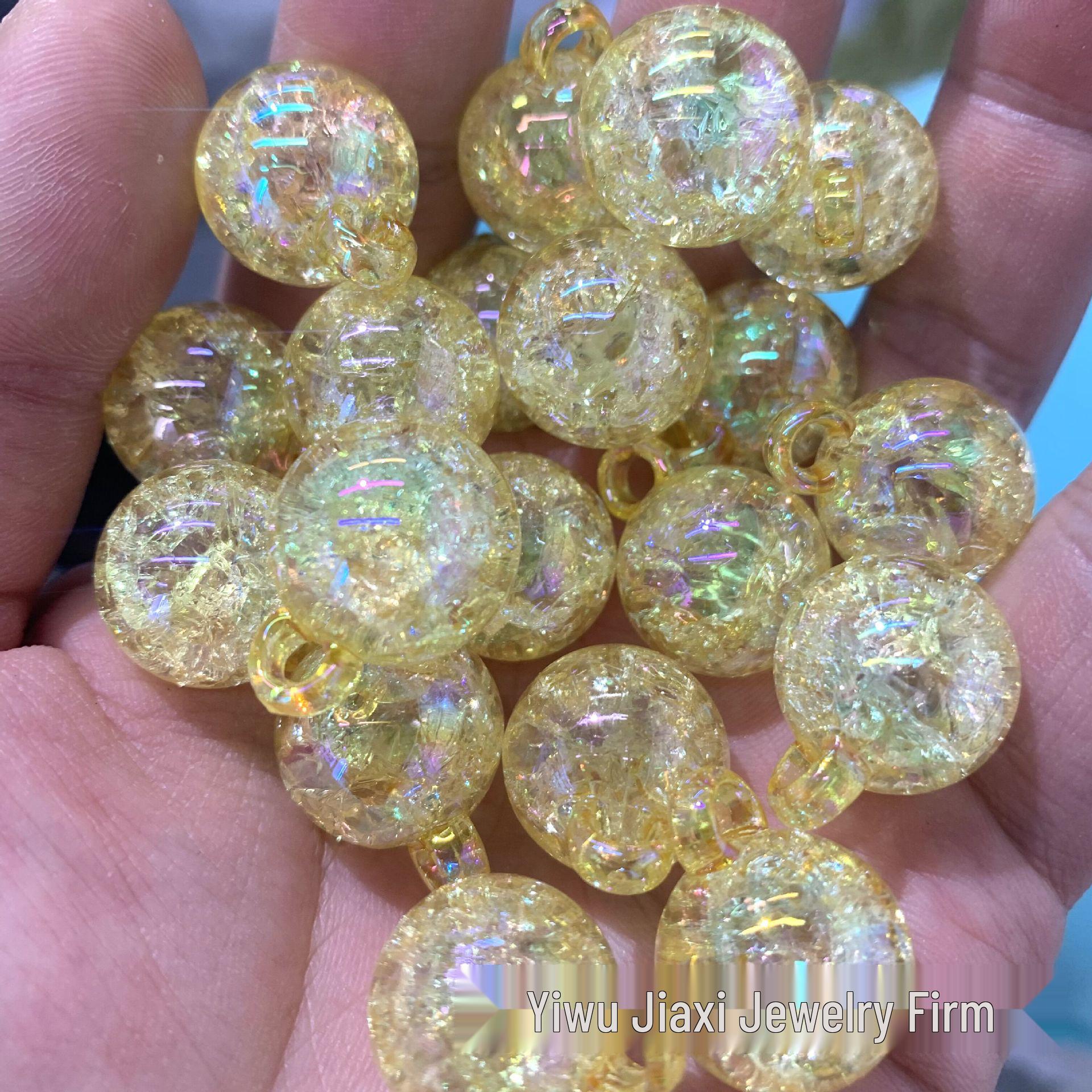 

Радужная бусина-подвеска с эффектом кракелюра с УФ-покрытием для изготовления украшений своими руками и цепочек для телефонов 16mm