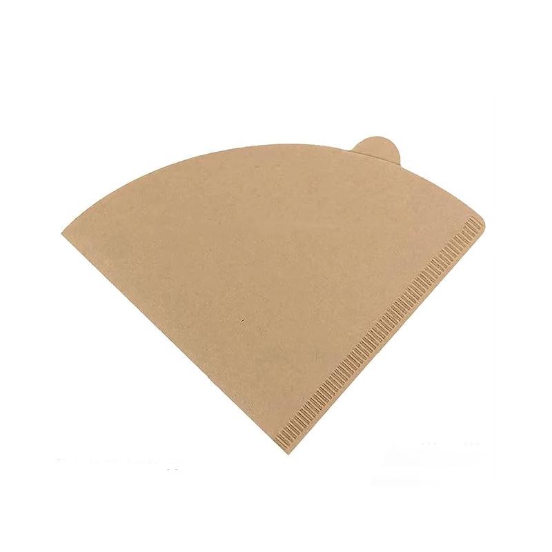 Fan-Shaped Hand-Pour Coffee Filter Paper, Raw Wood Pulp, V60 Type 04, Hanging Ear Design