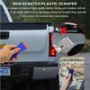 100 Pcs Two Cutting Plastic Razor Blade Scraper Non-Scratch Scraper Tool Kits for Cleaning Labels Glue Car Window Sticky Remover