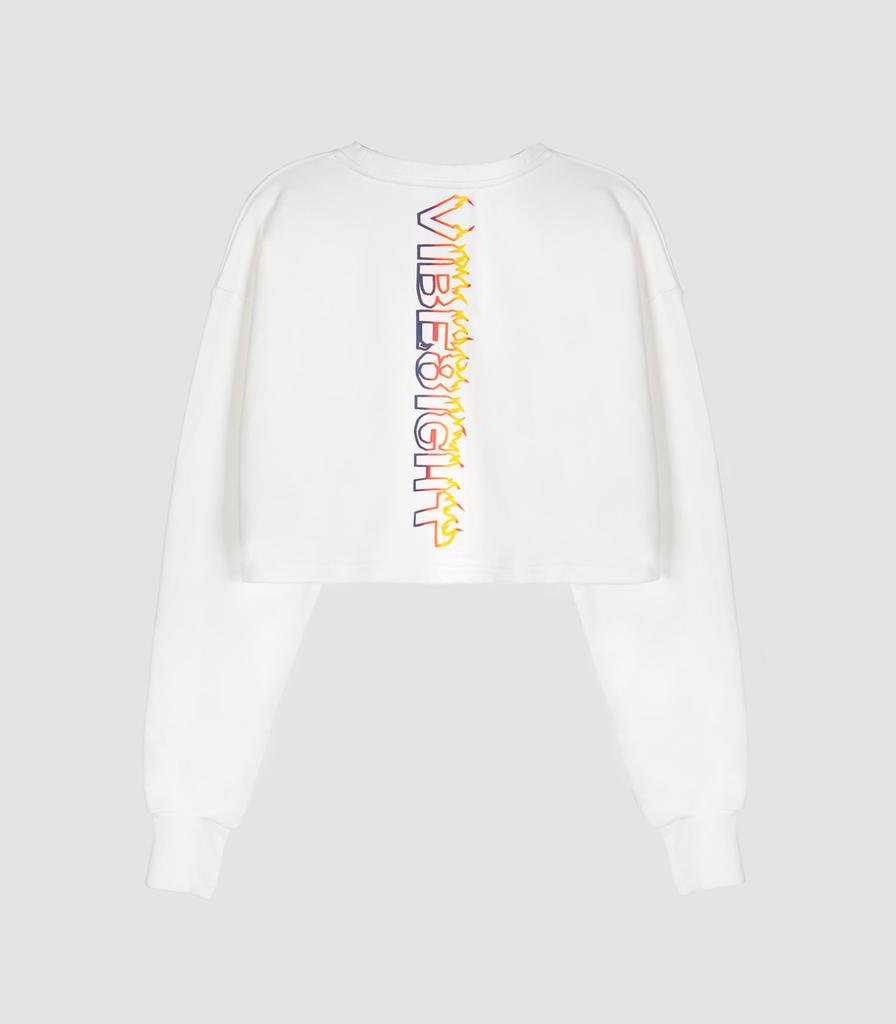 VIBRATE Blaze Logo Crop Top (White)
