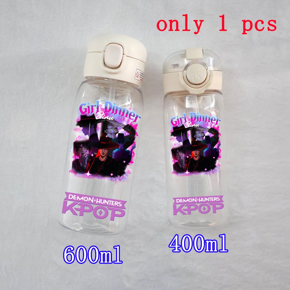 400ML-600ML Animated Movie K-Pop: Demon Hunters HUNTR/X Plastic Large Capacity Water Cup Bottle Gourde Drinking Bottle Gifts