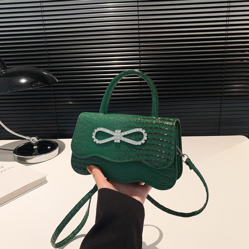 Portable casual simple personalized bow women's bag new fashion shoulder messenger small square bag