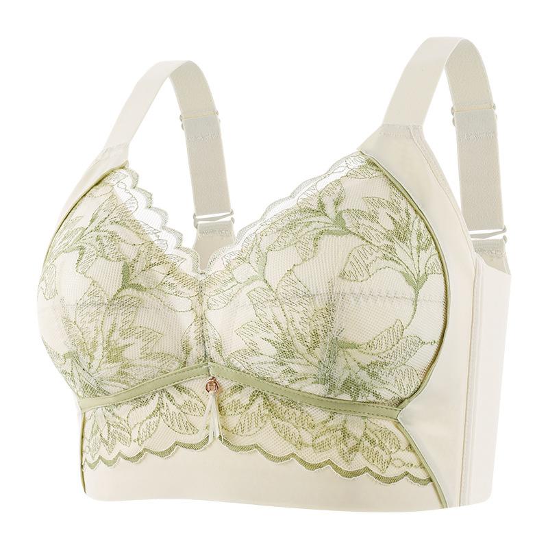 Large Size Bra Women's Bra Gathered Together Thin Style No Steel Ring Sexy Bra Lace Adjustment Type Double Breasted Bra Women's Bra