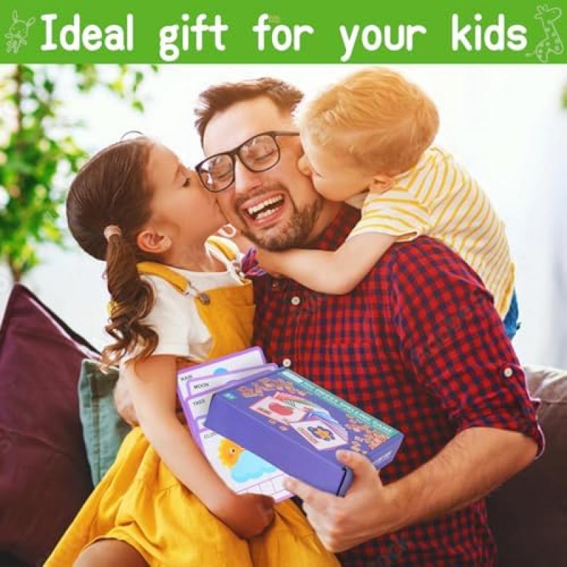 Montessori Alphabet Learning Toy Set for Kids Ages 3-7, Spelling Game with 100 Wooden Letters, 30 Double-Sided Cards & Storage Bag, Educational Gift