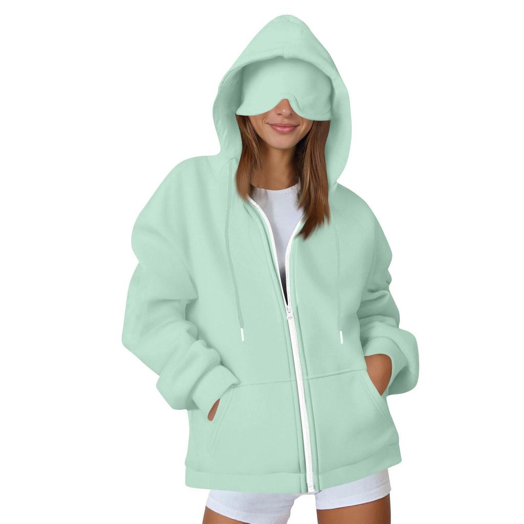 Women's And Men's Fashion Casual Sweatshirt Loose Zipper Cardigan Long Sleeve Hooded Jacket