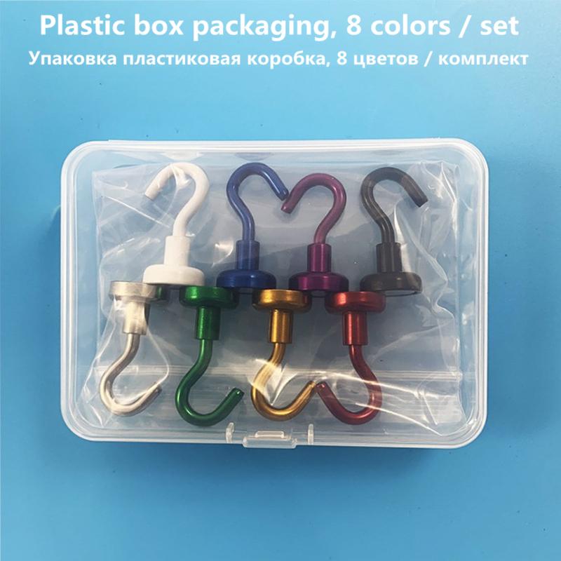 

8 штук магнитный крючок, неодимовый магнитный крючок, органайзер для кухни и ванной комнаты, максимальная сила всасывания 22 кг, магнитный держатель для холодильника GJ16