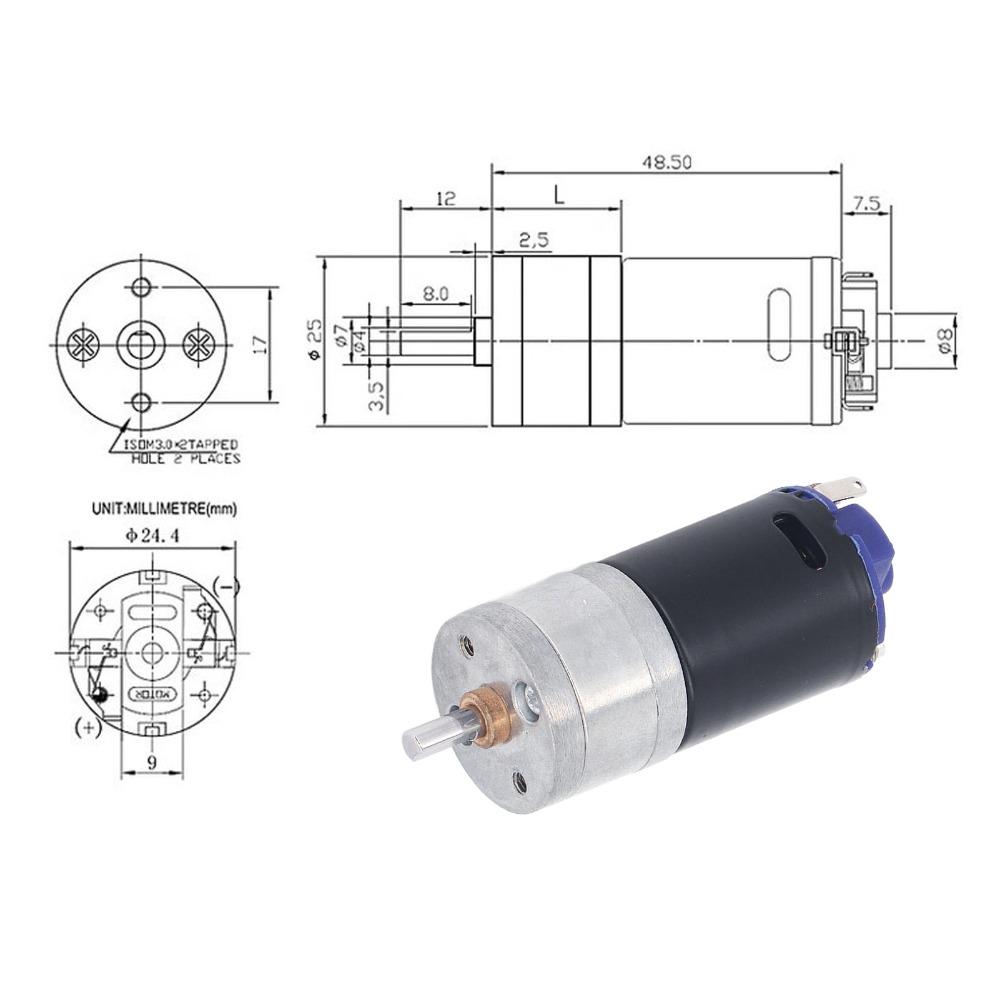 37mm Diameter Geared Motor DC12V Electric Motor Durable Speed Reduction Motor  For DIY Projects