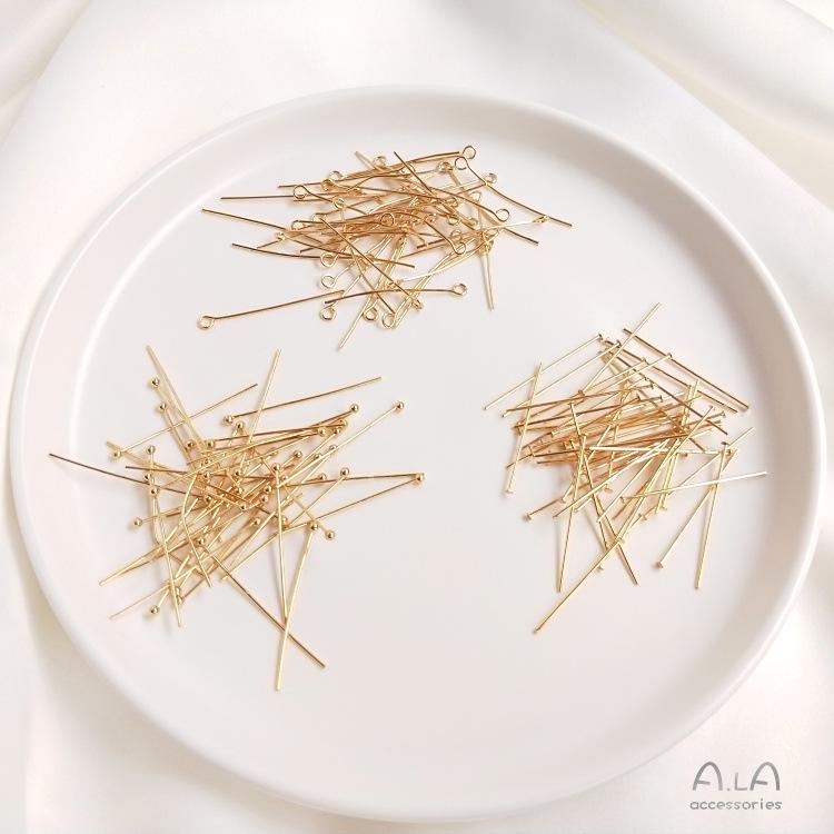 Pin T Cap Rotund cu 9 Pini Umplut cu Aur de 14K pentru Bijuterii DIY și Accesorii de Mărgele