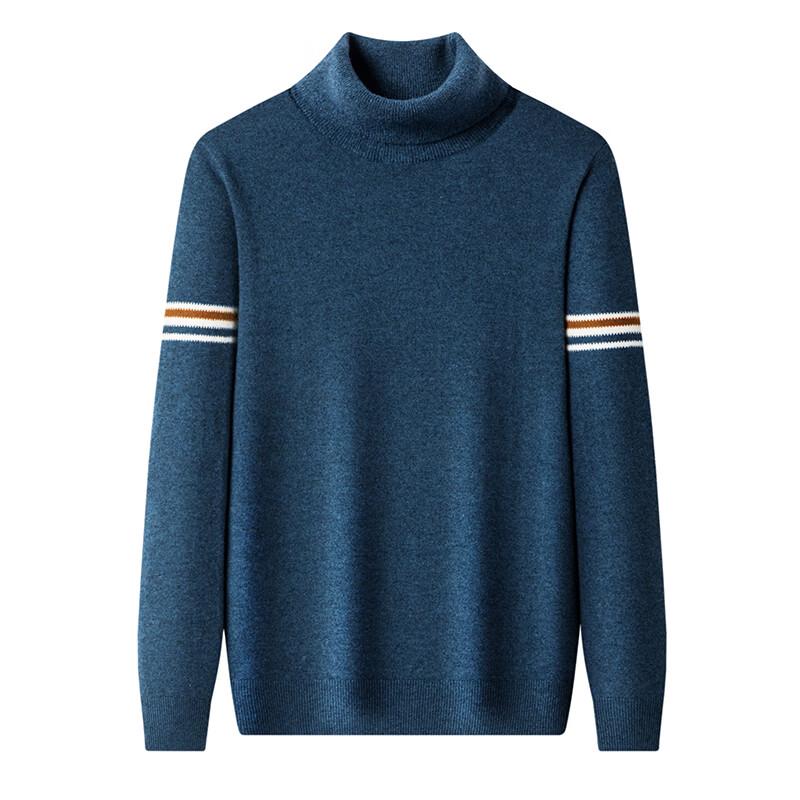 Hengyuanxiang Men's 100% Wool Turtleneck Knit Sweater