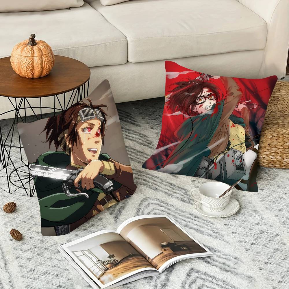 A-Attack On Titan H-Hange Zoe Anime Pillow Case Fashion Square Pillowcase Bedroom Sofa Room Ins Decoration Leisure Cushion Cover