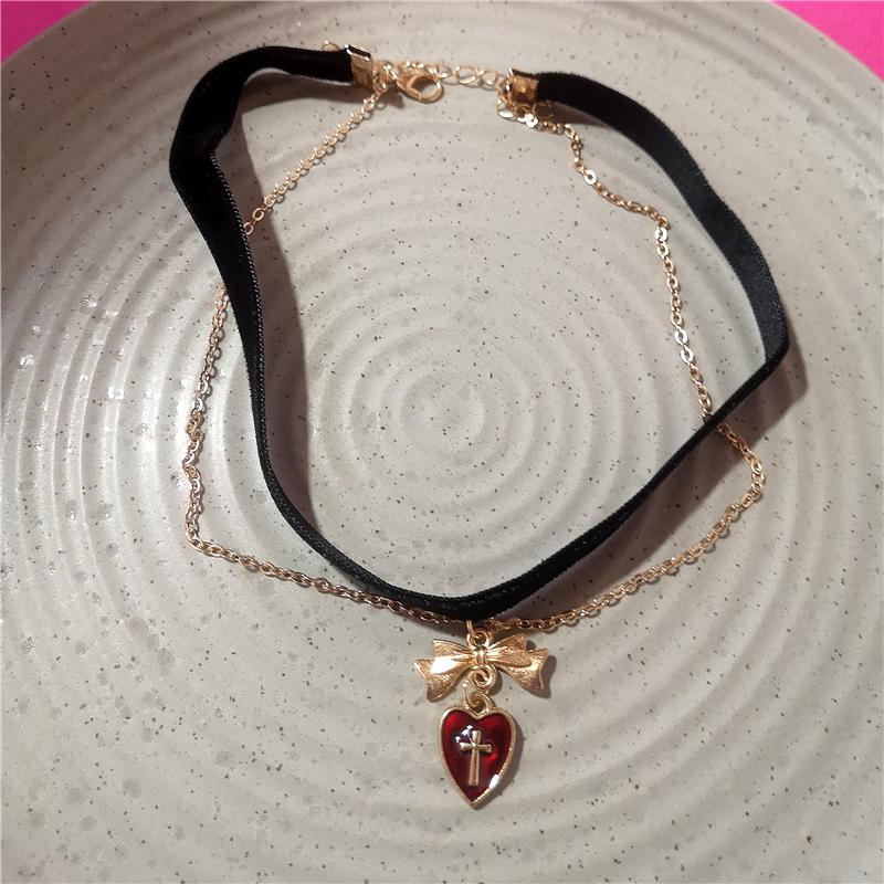 Fashion Sexy Pearl Heart Lace Necklace Pendant Velvet Chain Choker For Women Charm Party Personalized Neck Jewelry Special Gifs