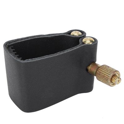 Saxophone Ligature Black PU Leather Metal Durable Musical Instrument AccessoriesC65 Alto