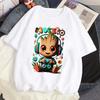 Modisches Niedliches Muster Bedrucktes T-Shirt Damen Casual Streetwear T-Shirt Sommer Damen Cartoon Rundhals T-Shirt
