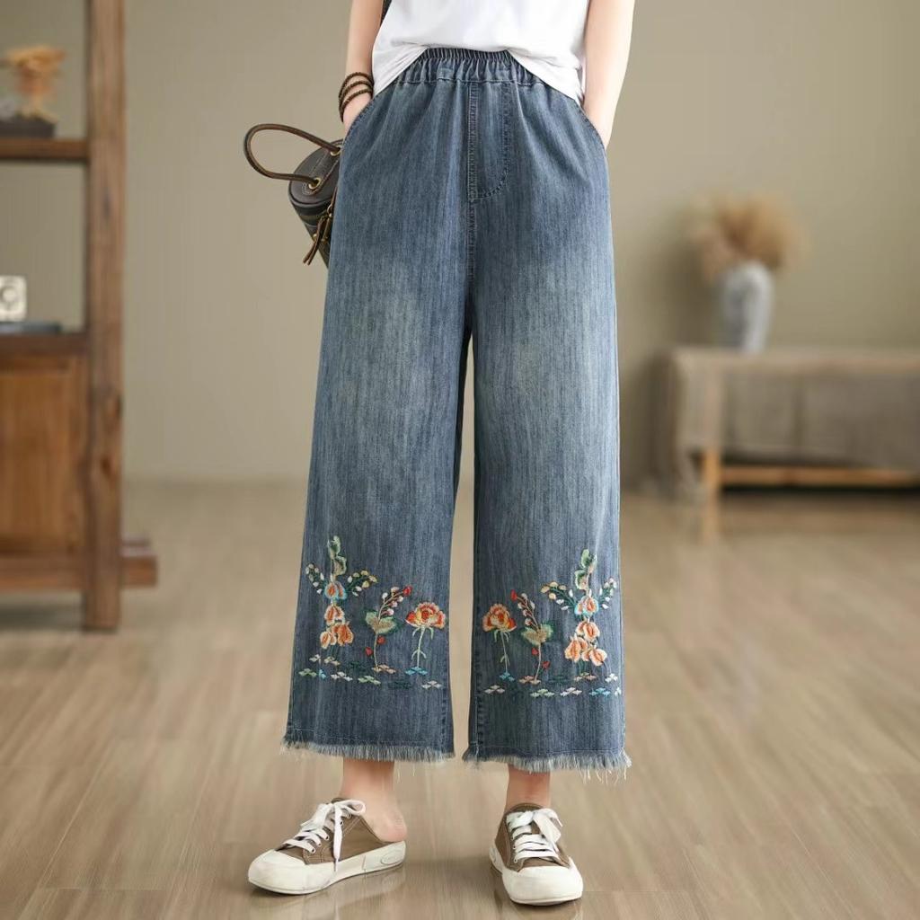 Spring and Summer Women's Jeans Women's High Waisted Jeans Loose Oversized Casual Pants