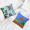 Fanart Square Soft Comfortable Super Pillow Case Cute for Sofa Living Room Home Office Face Pixel Decor Protective Cover M-Mario