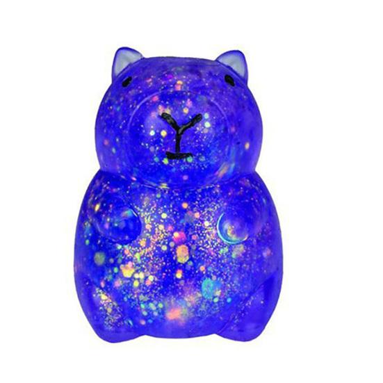 

Squeezable Capybara Stress Relief Toy Glitter Capybara Sugar Stress Ball Soft Stretchy Relaxing Animal Pinch Fidget Toy фиолетовый