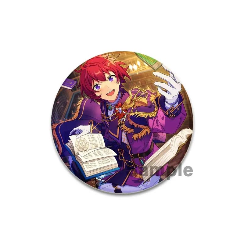 32/44/58mm Ensemble Stars Idol Round Brooch Cartoon Cosplay Badge Icons Lapel Pins for Backpack Gifts Tsukasa Suou