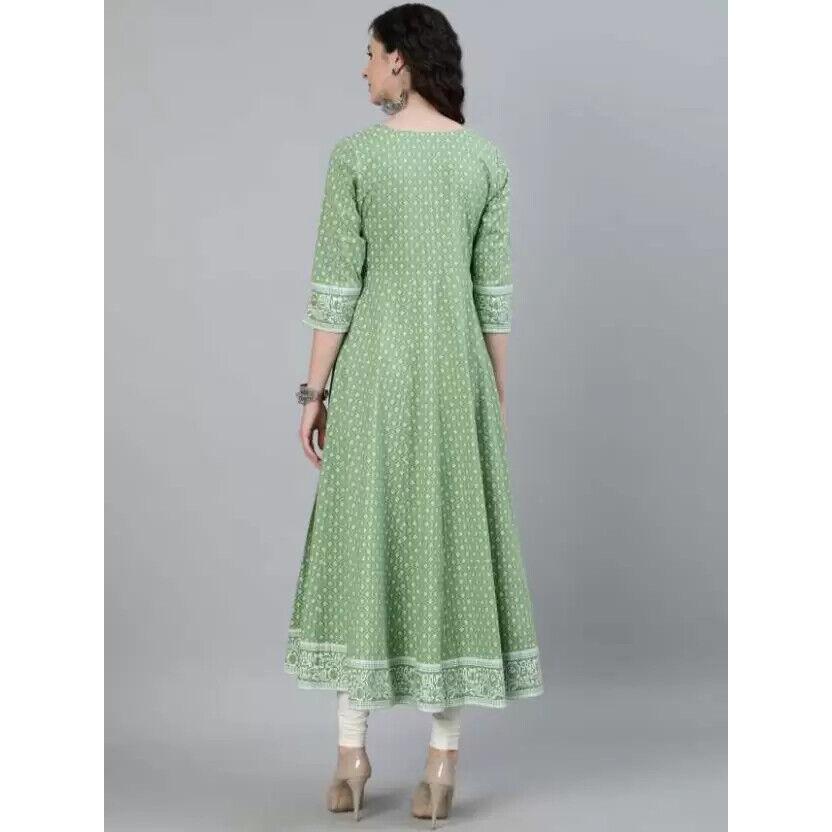 Indian Bollywood Tunic Kurta Party Wear Designer Rayon Anarkali Gown Kurti Dress VF-1869e