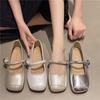 Retro Soft Leather Soft Sole Is Not Tired, Flat Bottom and Shallow Mouth Single Shoes, New Mary Jane Shoes, Women's Lazy Shoes with One Foot