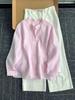 Women's Pink Tencel Linen Summer Shirt Jacket - Lightweight, Stylish, and Sun Protection Top