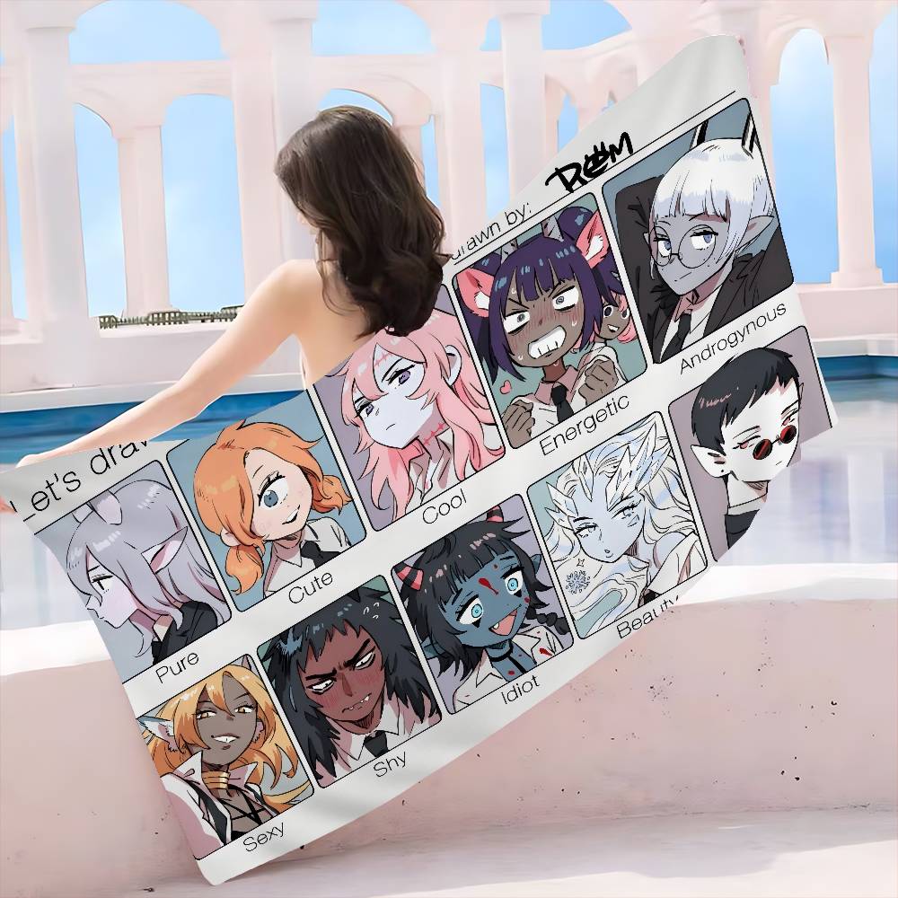 D-Devils Candy Cartoon anime Microfiber Beach Towel Absorbent Quick dry Soft Yoga Swimming Resort Mountain Climbing Towel