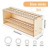 67 Slot Wooden Brush Holder Double Layer Storage for Artist Paint Brushes Pencils Professional Desk Organizer Art Craft Supplies