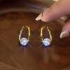 Fashion Light Luxury Design Stud Earrings Femininity High Sense Carat Lover Zircon Ear Buckle Small Exquisite Versatile Earrings